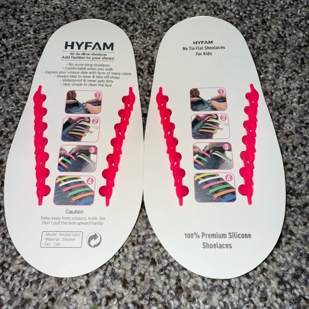 Hot pink rubber easy laces